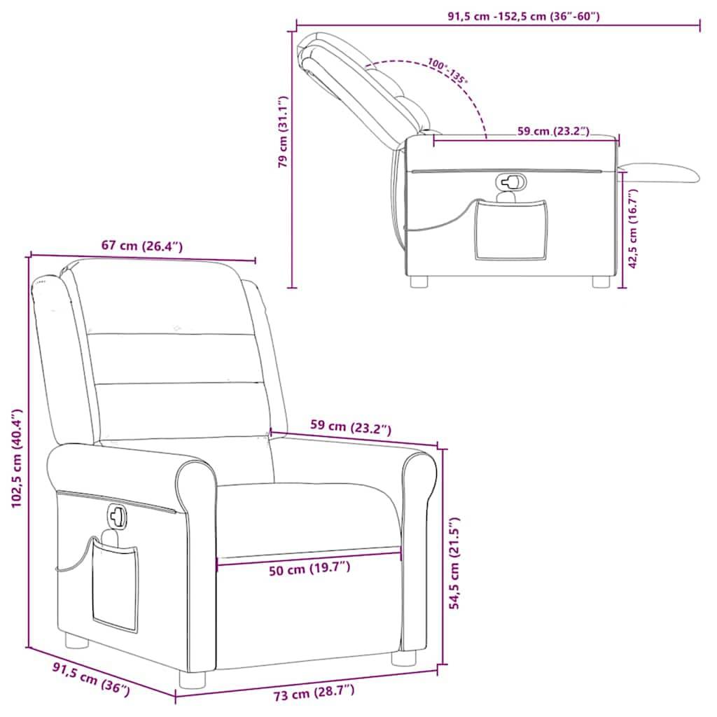 vidaXL Massagesessel Dunkelbraun Stoff