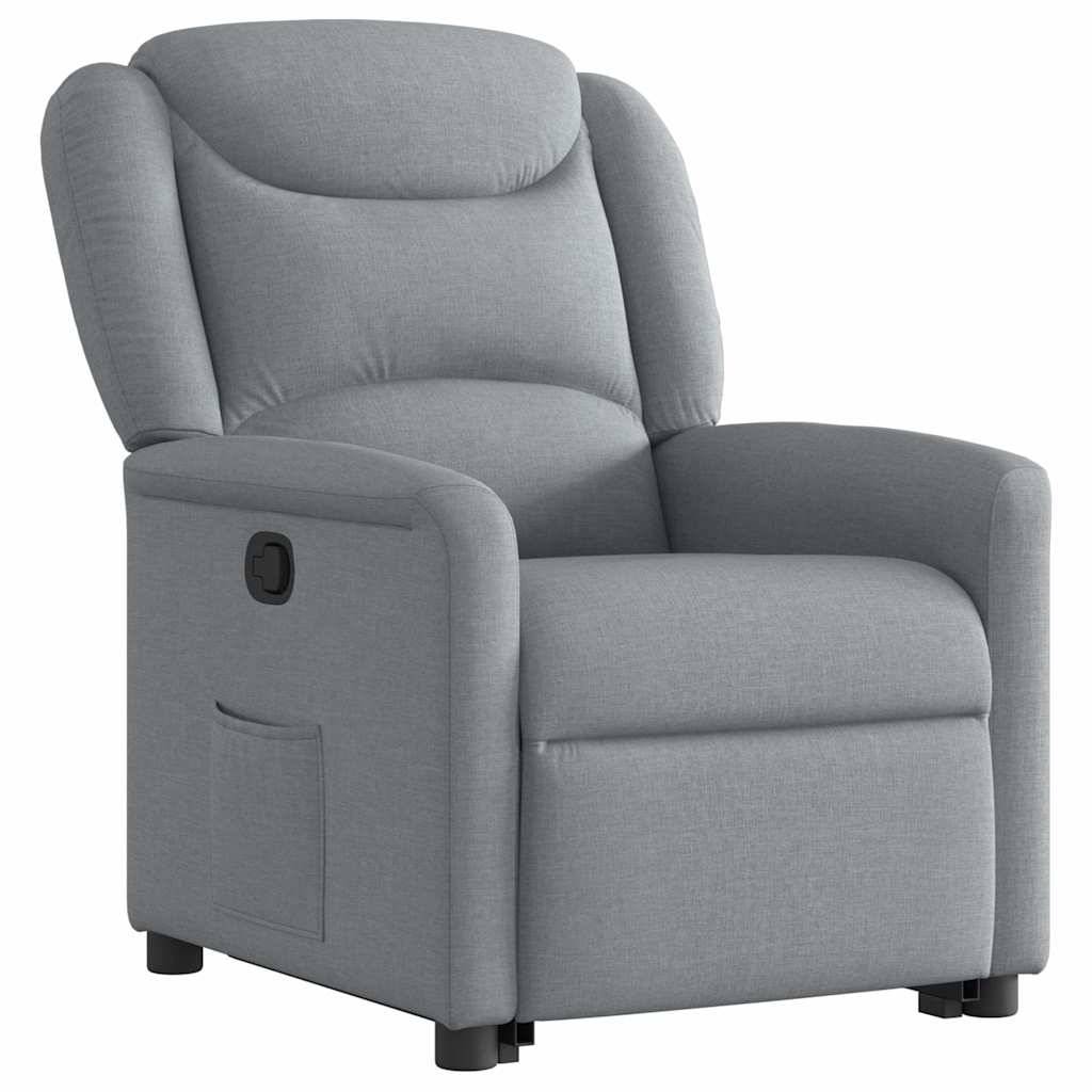 vidaXL Relaxsessel mit Aufstehhilfe Hellgrau Stoff