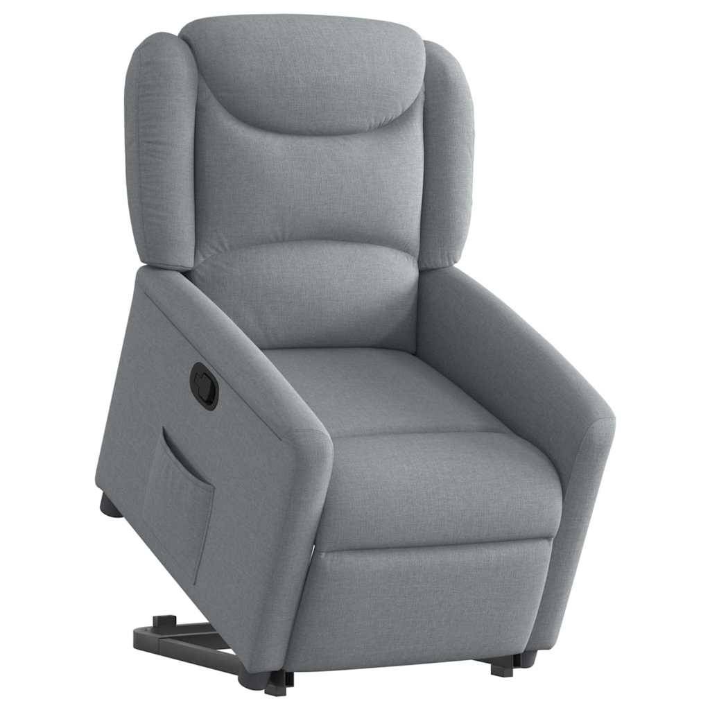 vidaXL Relaxsessel mit Aufstehhilfe Hellgrau Stoff