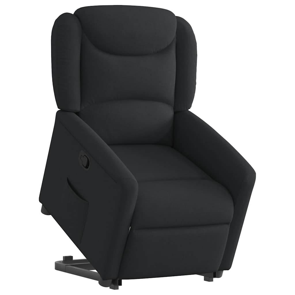 vidaXL Relaxsessel mit Aufstehhilfe Schwarz Stoff