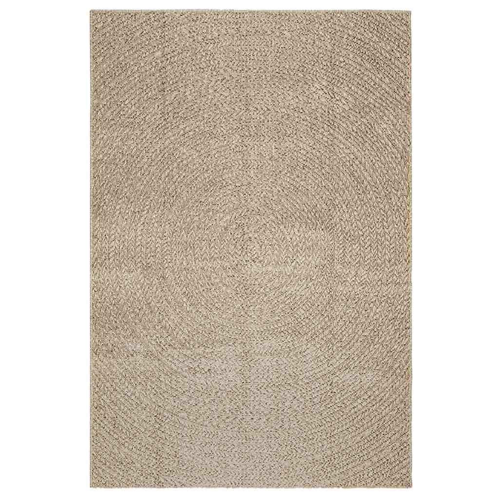 vidaXL Teppich ZIZUR Beige 140x200 cm Jute-Optik Indoor und Outdoor