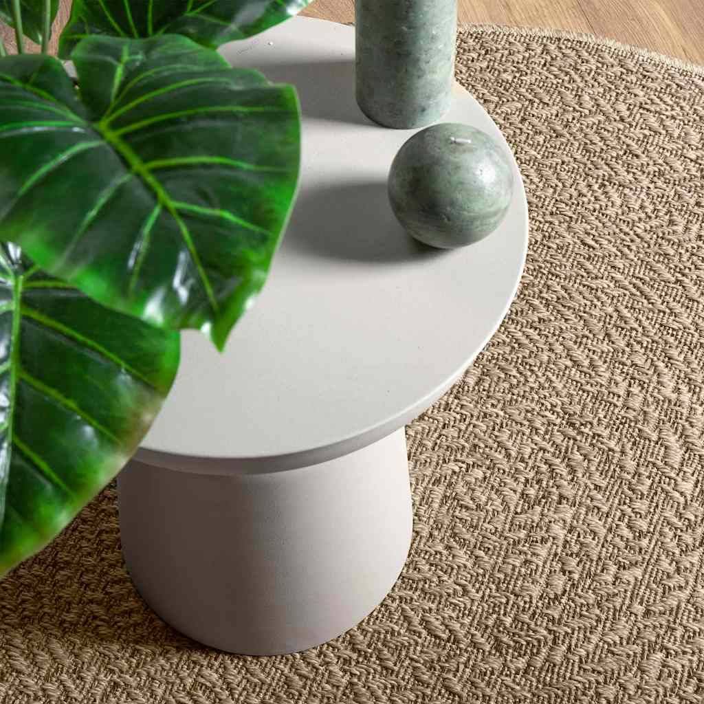 vidaXL Teppich ZIZUR Beige Ø 160 cm Jute-Optik Indoor und Outdoor
