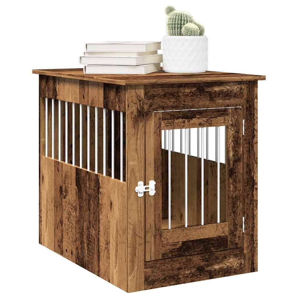 vidaXL Hundekäfig im Möbelstil Altholz-Optik 55x80x68 cm Holzwerkstoff