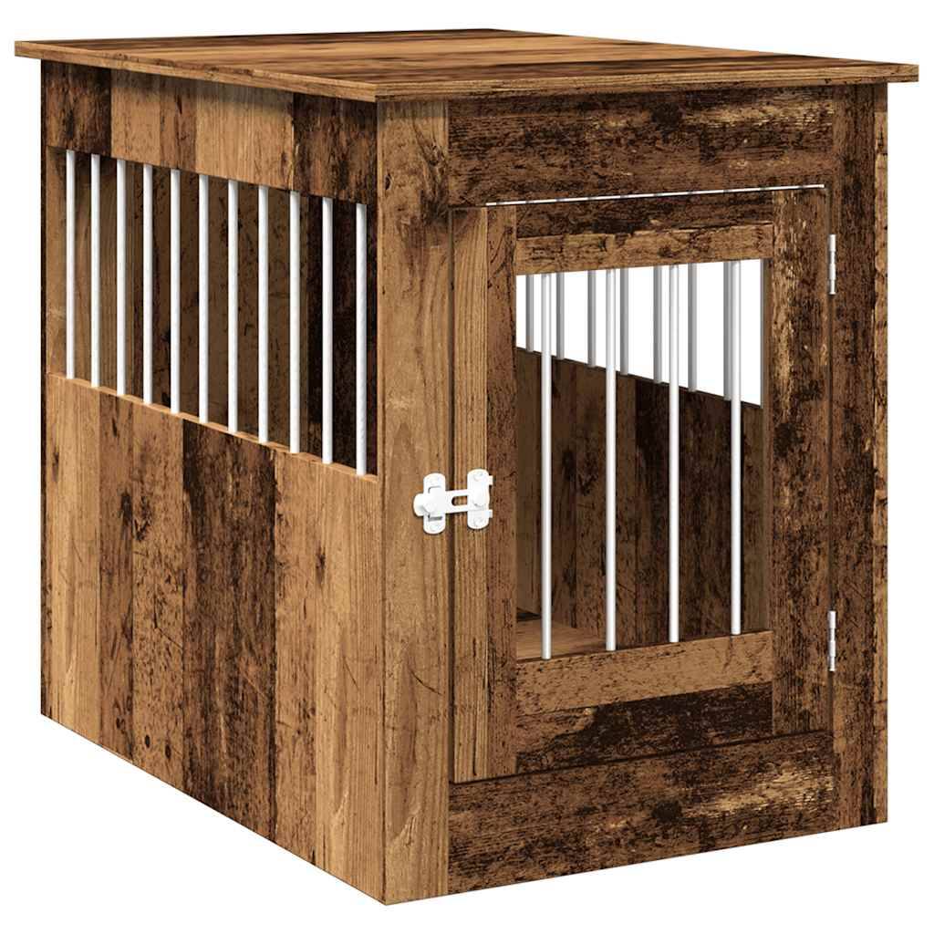 vidaXL Hundekäfig im Möbelstil Altholz-Optik 55x80x68 cm Holzwerkstoff