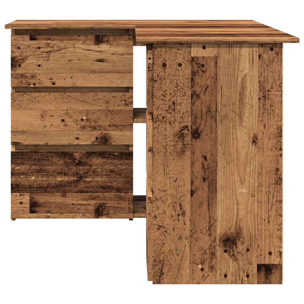 vidaXL Eckschreibtisch Altholz-Optik 145x100x76 cm Holzwerkstoff