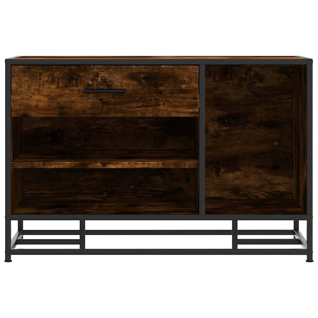 vidaXL Schuhbank Räuchereiche 80x40x53,5 cm Holzwerkstoff und Metall