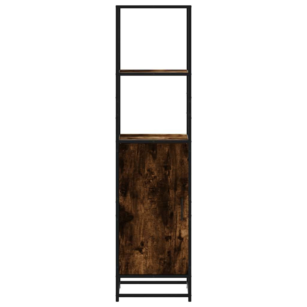 vidaXL Highboard Räuchereiche 35,5x35x139 cm Holzwerkstoff Metall