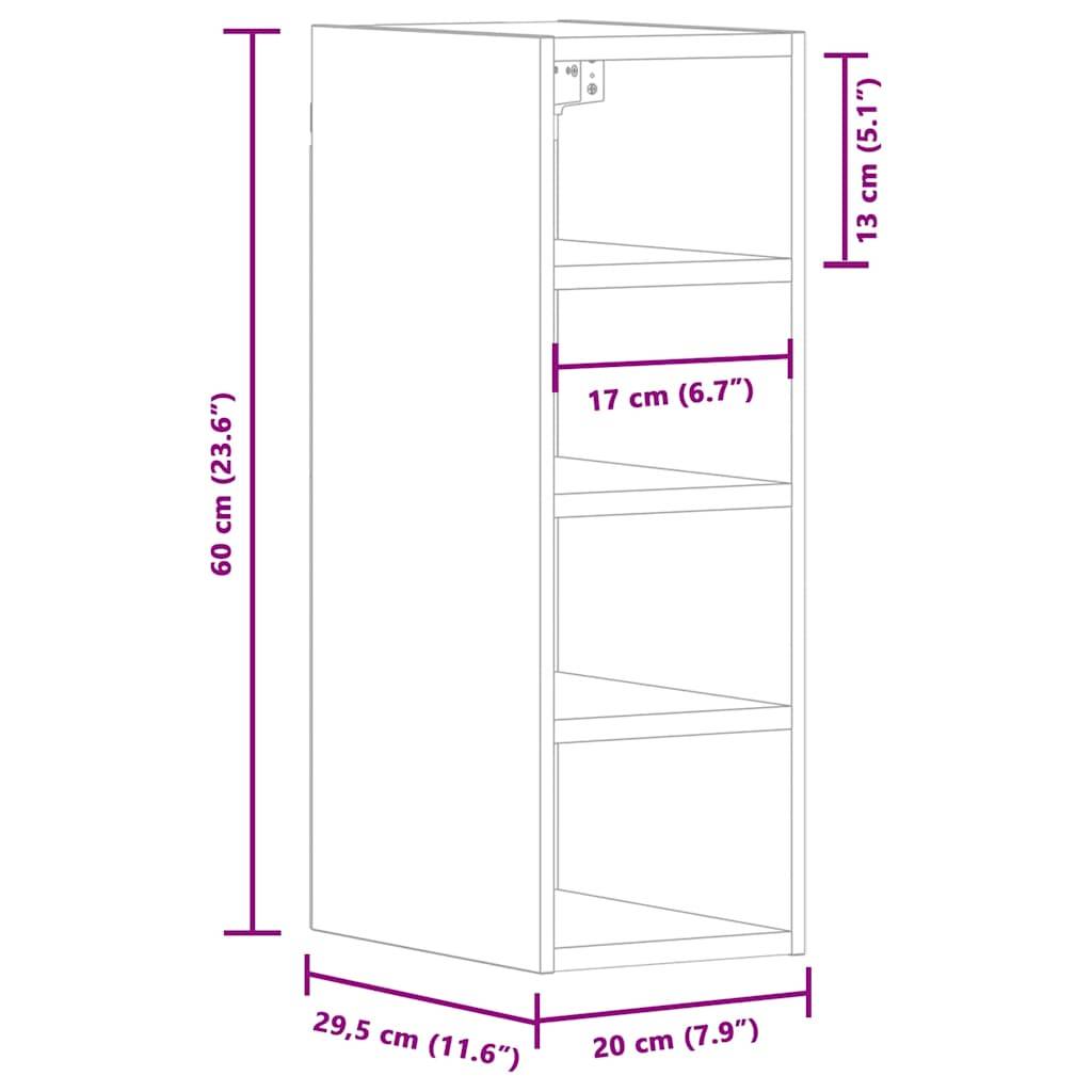 vidaXL Hängeschrank Altholz-Optik 20x29,5x60 cm Holzwerkstoff