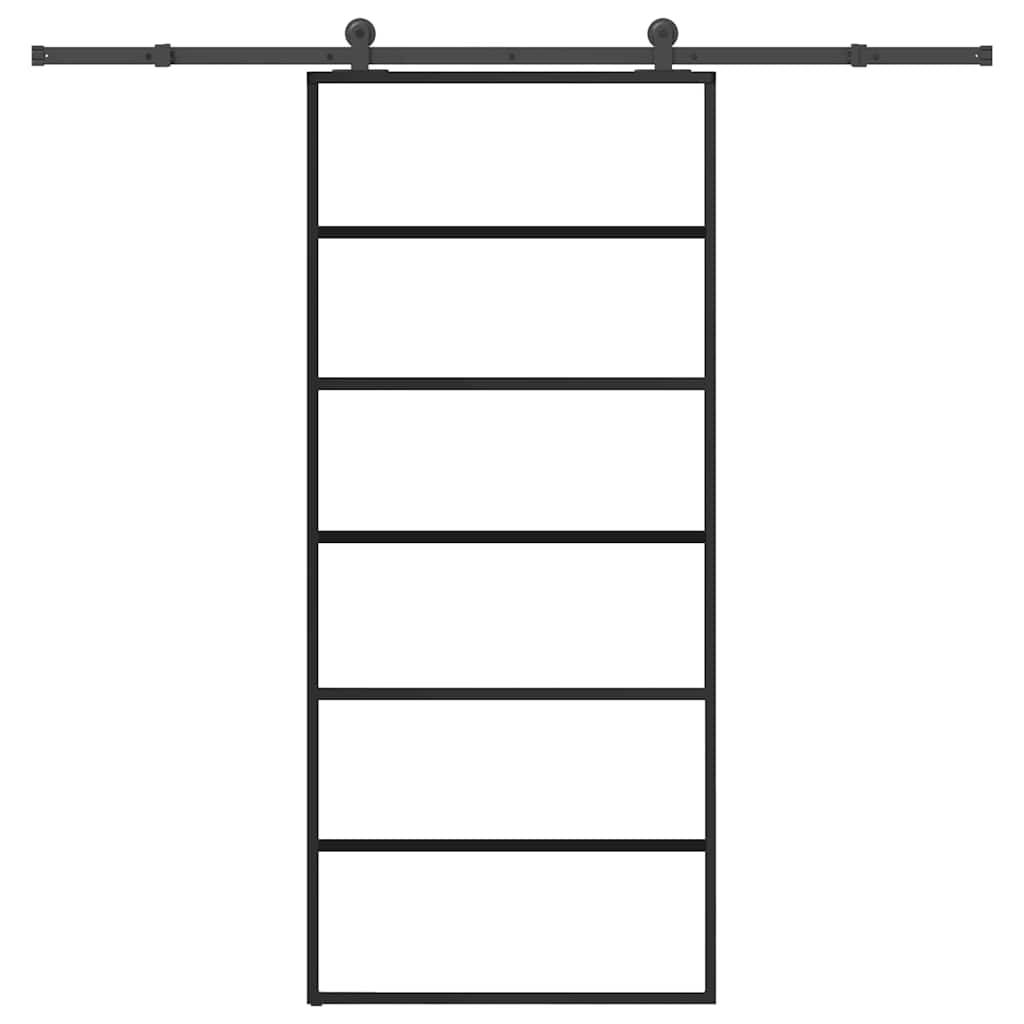 vidaXL Schiebetür mit Beschlag 90x205 cm ESG-Glas & Aluminium