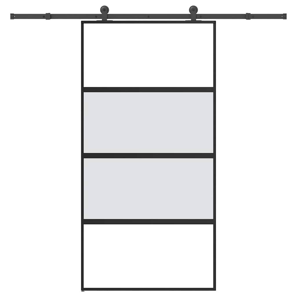 vidaXL Schiebetür mit Beschlag 102,5x205 cm Hartglas & Aluminium