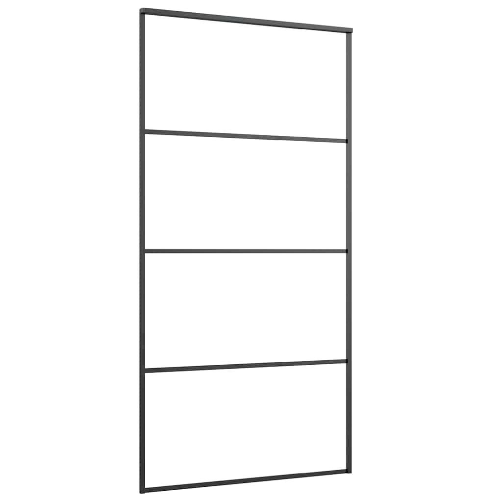 vidaXL Schiebetür mit Beschlag 102,5x205 cm ESG-Glas & Aluminium