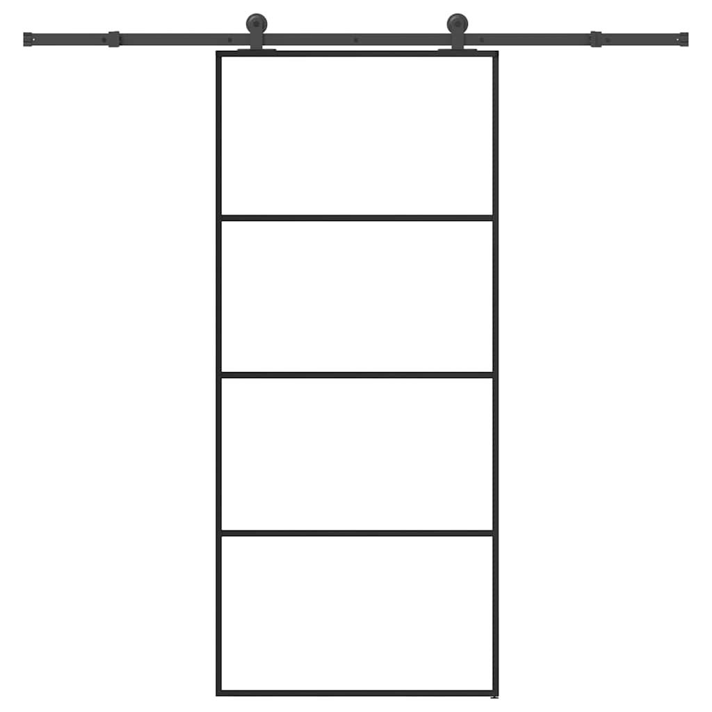 vidaXL Schiebetür mit Beschlag 90x205 cm ESG-Glas & Aluminium