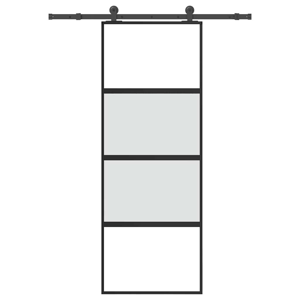 vidaXL Schiebetür mit Beschlag 76x205 cm Hartglas & Aluminium
