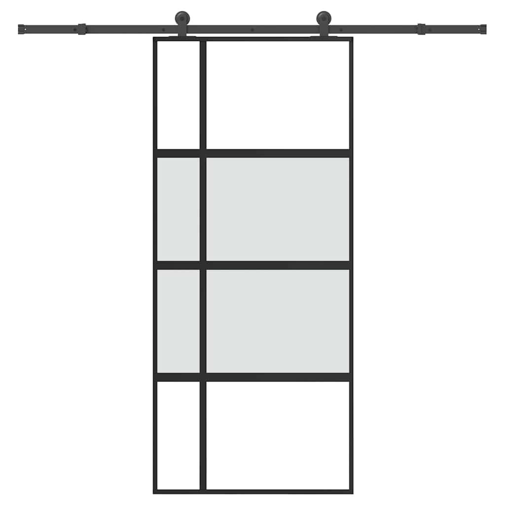 vidaXL Schiebetür mit Beschlag 90x205 cm Hartglas und Aluminium