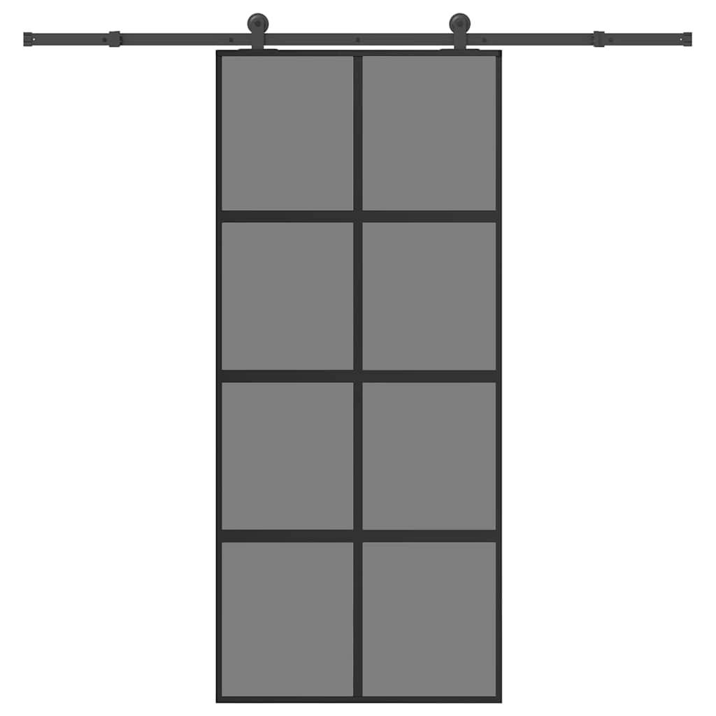 vidaXL Schiebetür mit Beschlag 90x205 cm Hartglas und Aluminium