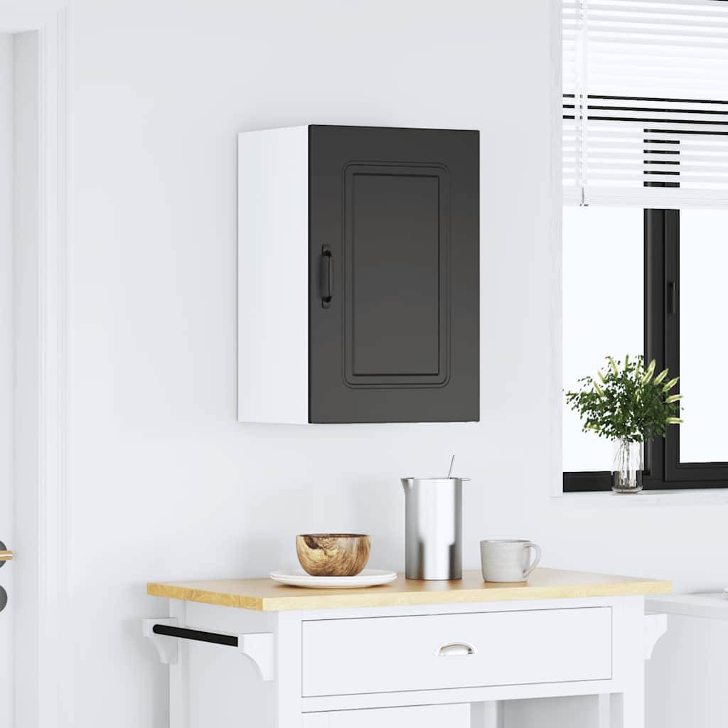 vidaXL Küchen-Hängeschrank Kalmar Schwarz Holzwerkstoff