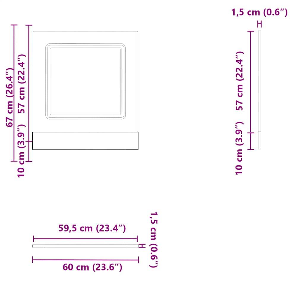 vidaXL Geschirrspülerblende Kalmar Hochglanz-Weiß 60x1,5x67 cm