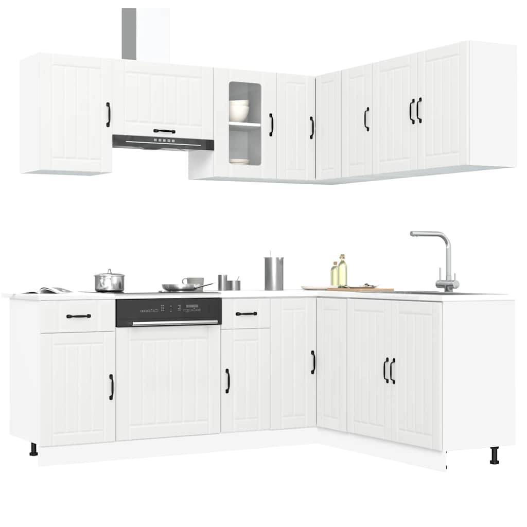 vidaXL 11-tlg. Küchenschrank-Set Kalmar Weiß Holzwerkstoff