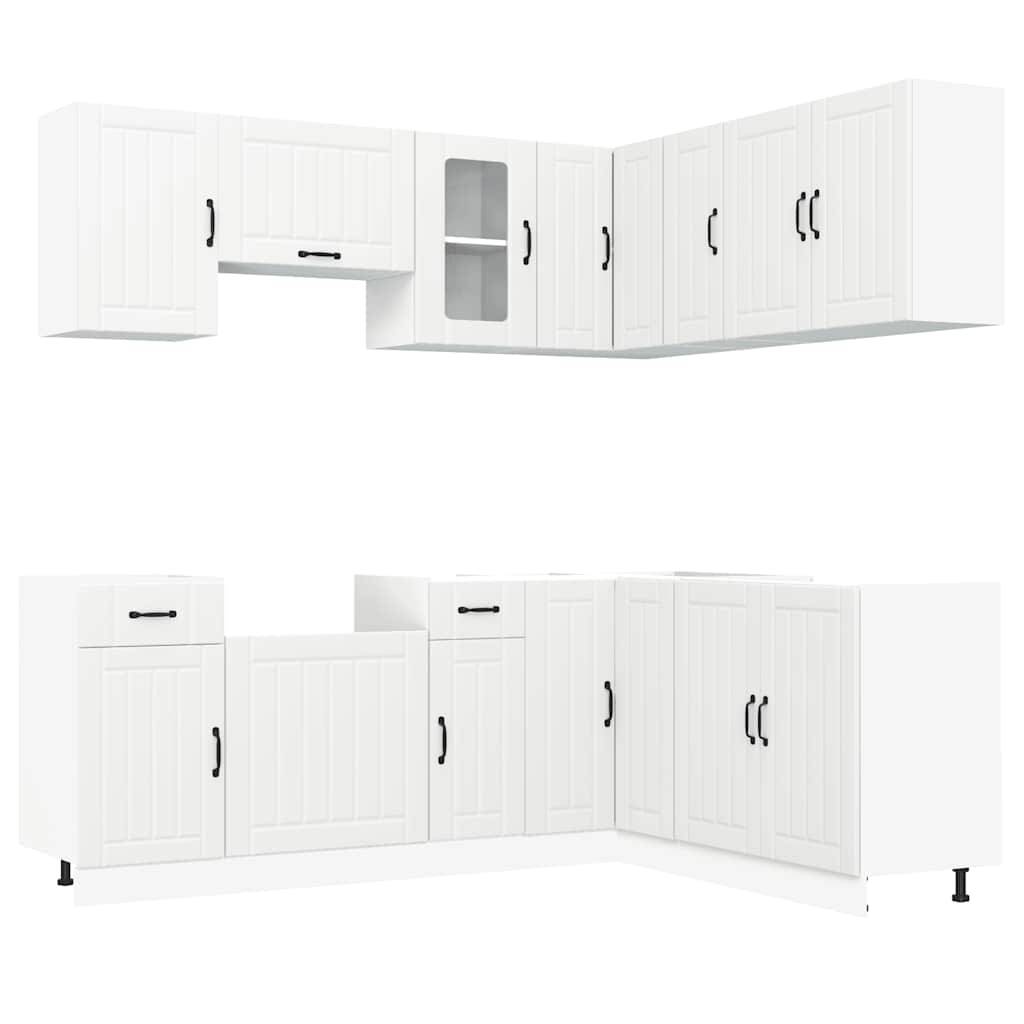 vidaXL 11-tlg. Küchenschrank-Set Kalmar Weiß Holzwerkstoff