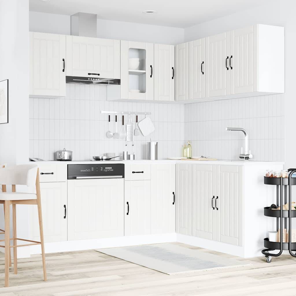 vidaXL 11-tlg. Küchenschrank-Set Kalmar Weiß Holzwerkstoff