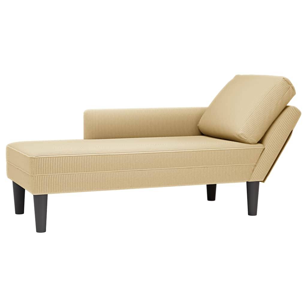 vidaXL Chaiselongue mit Kissen Graugrün Cordstoff