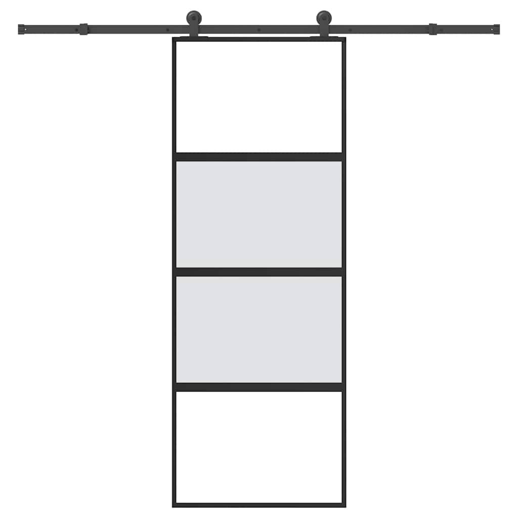 vidaXL Schiebetür mit Beschlag 76x205 cm Hartglas & Aluminium