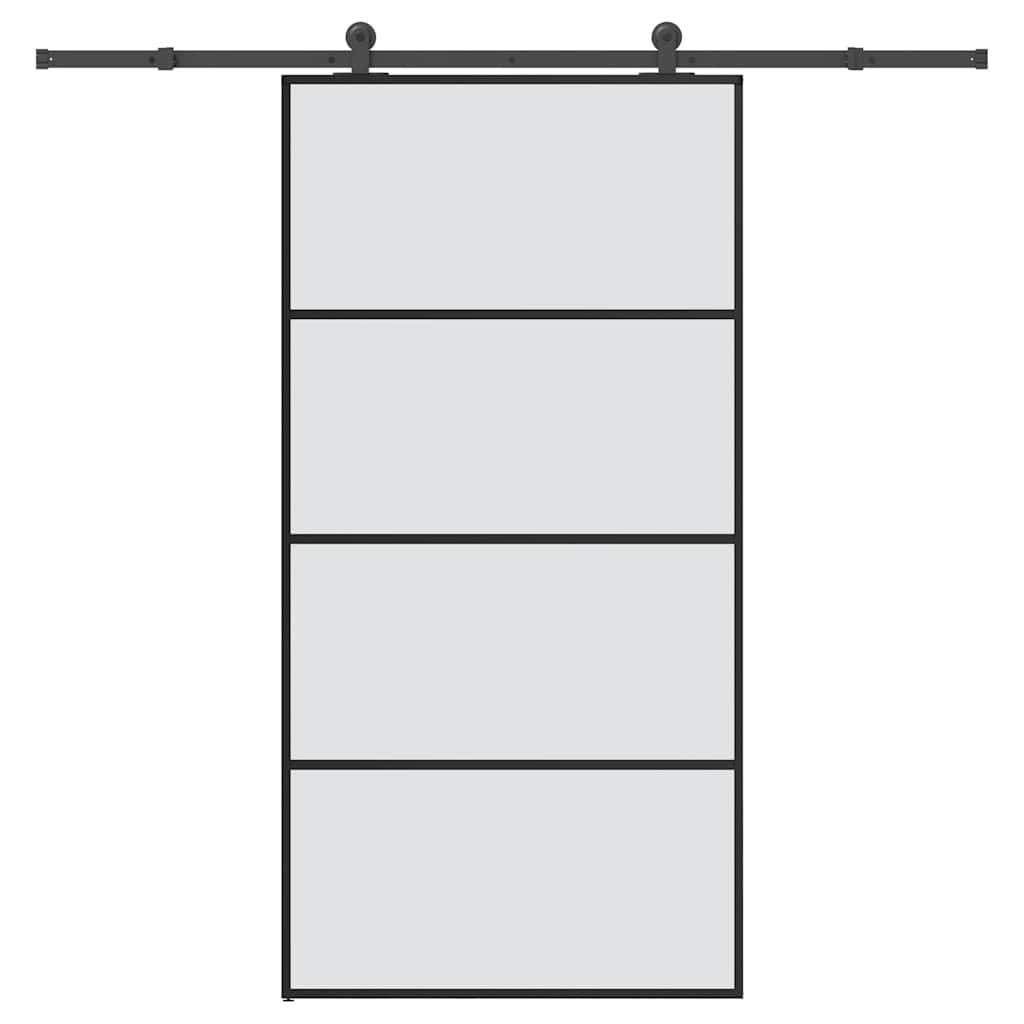 vidaXL Schiebetür mit Beschlag 102,5x205 cm ESG-Glas & Aluminium