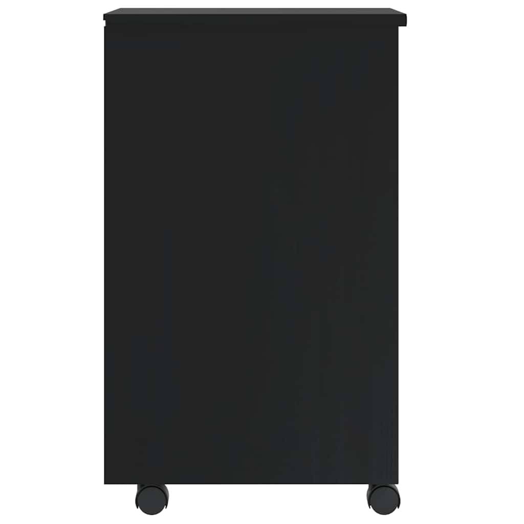 vidaXL Rollschrank mit Schubladen MOSS Schwarz Massivholz Kiefer