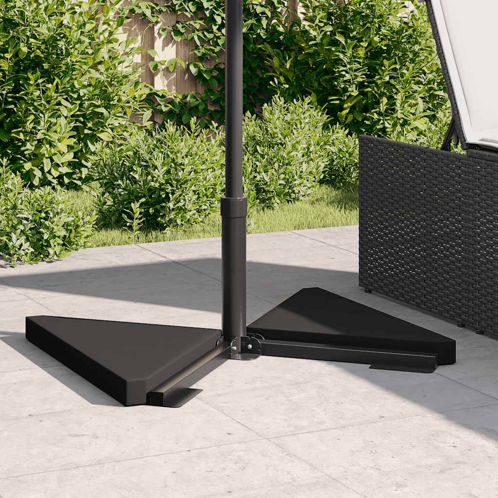 vidaXL Schirm-Gewichtsplatten 2 Stk. Schwarz Granit Dreieckig 14 kg