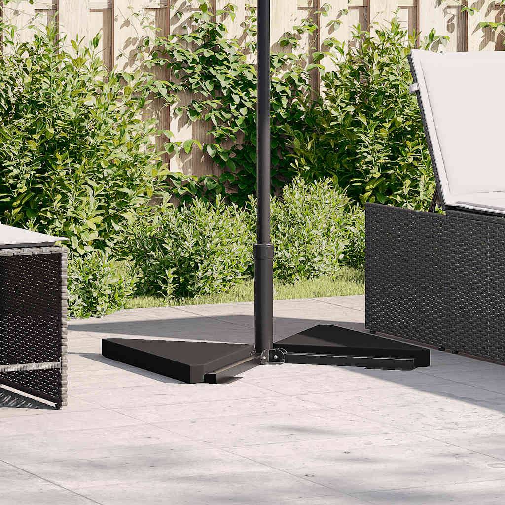 vidaXL Schirm-Gewichtsplatten 2 Stk. Schwarz Granit Dreieckig 14 kg