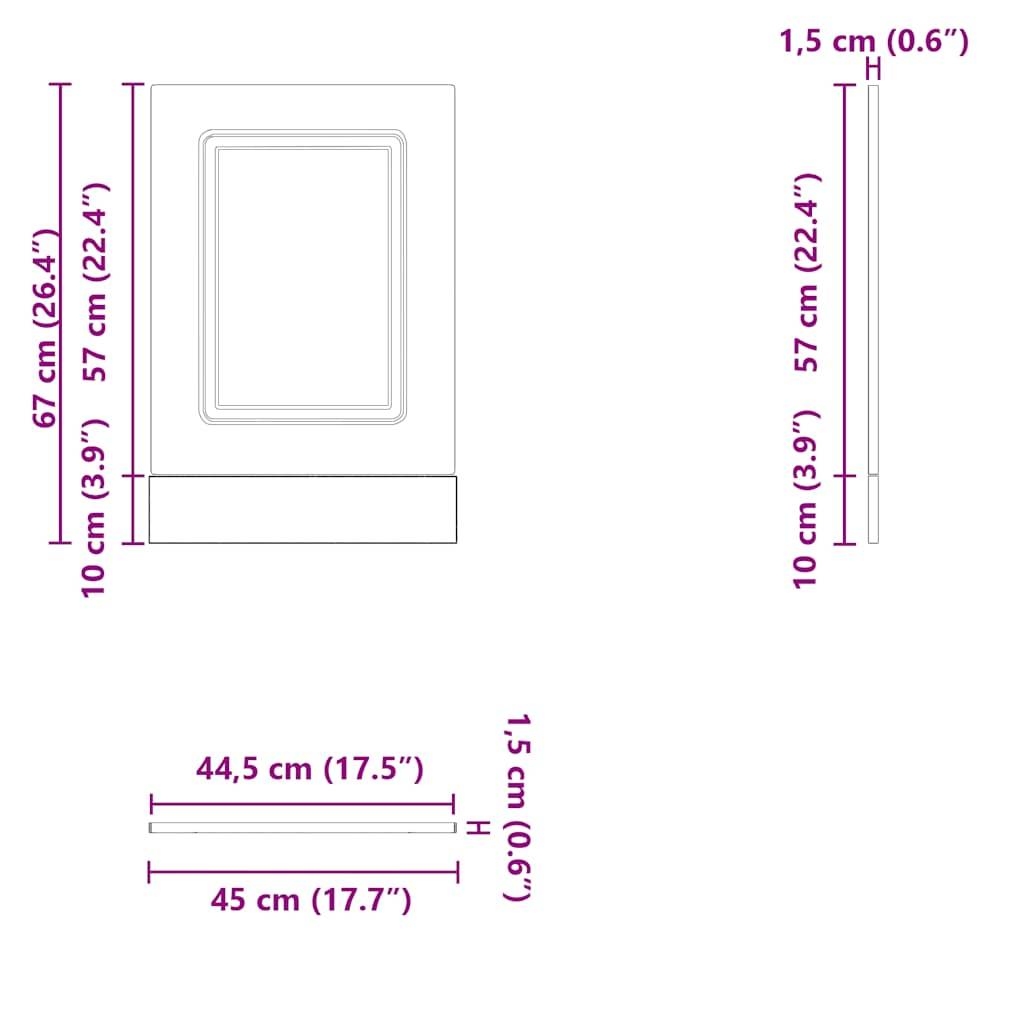 vidaXL Geschirrspülerblende Kalmar Hochglanz-Weiß 45x1,5x67 cm