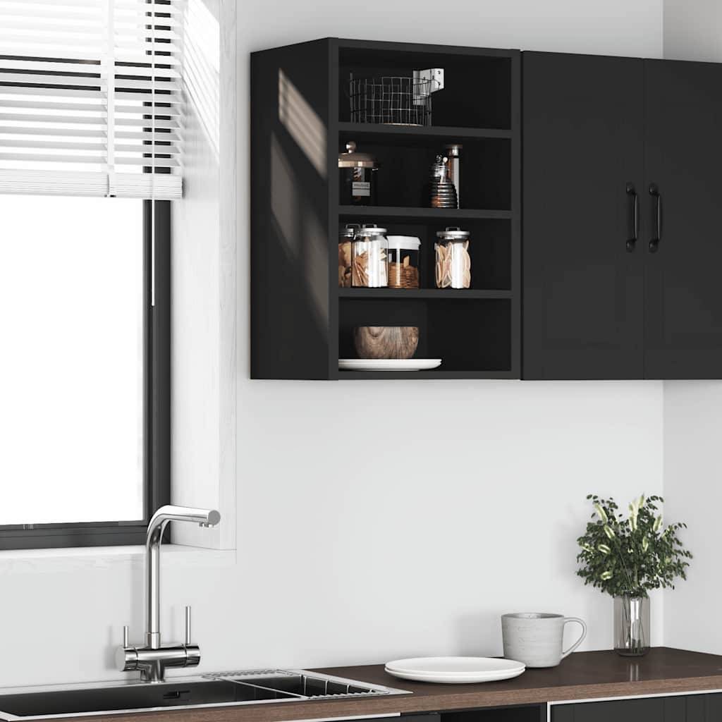 vidaXL Hängeschrank Riga Schwarz 40x29,5x60 cm Holzwerkstoff