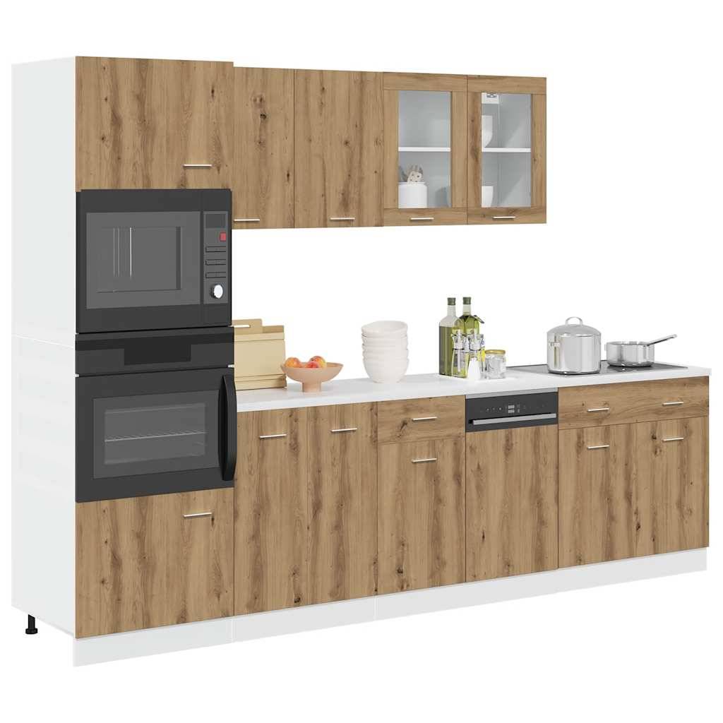 vidaXL 7-tlg. Küchenschrank-Set Lyon Artisan-Eiche Holzwerkstoff