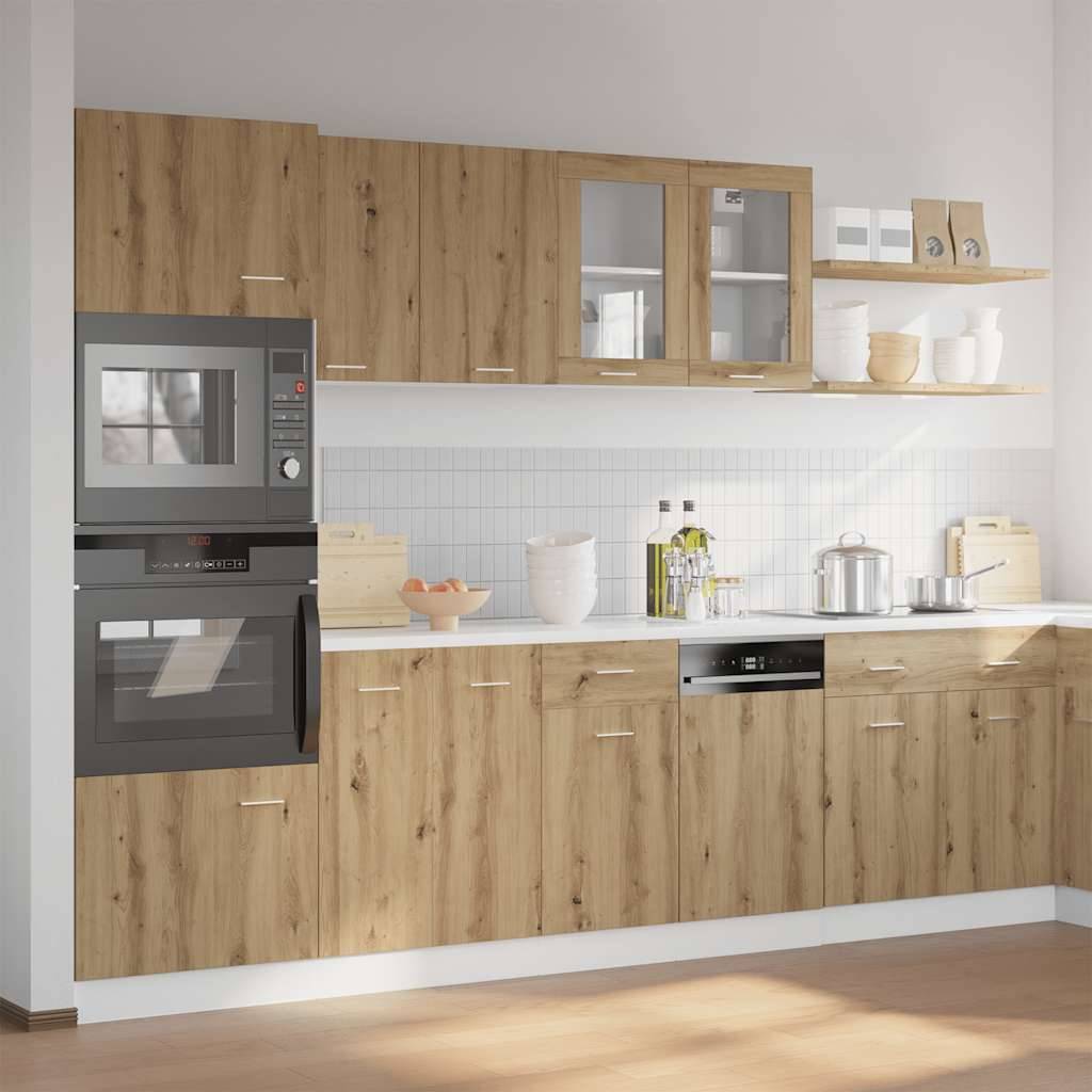 vidaXL 7-tlg. Küchenschrank-Set Lyon Artisan-Eiche Holzwerkstoff