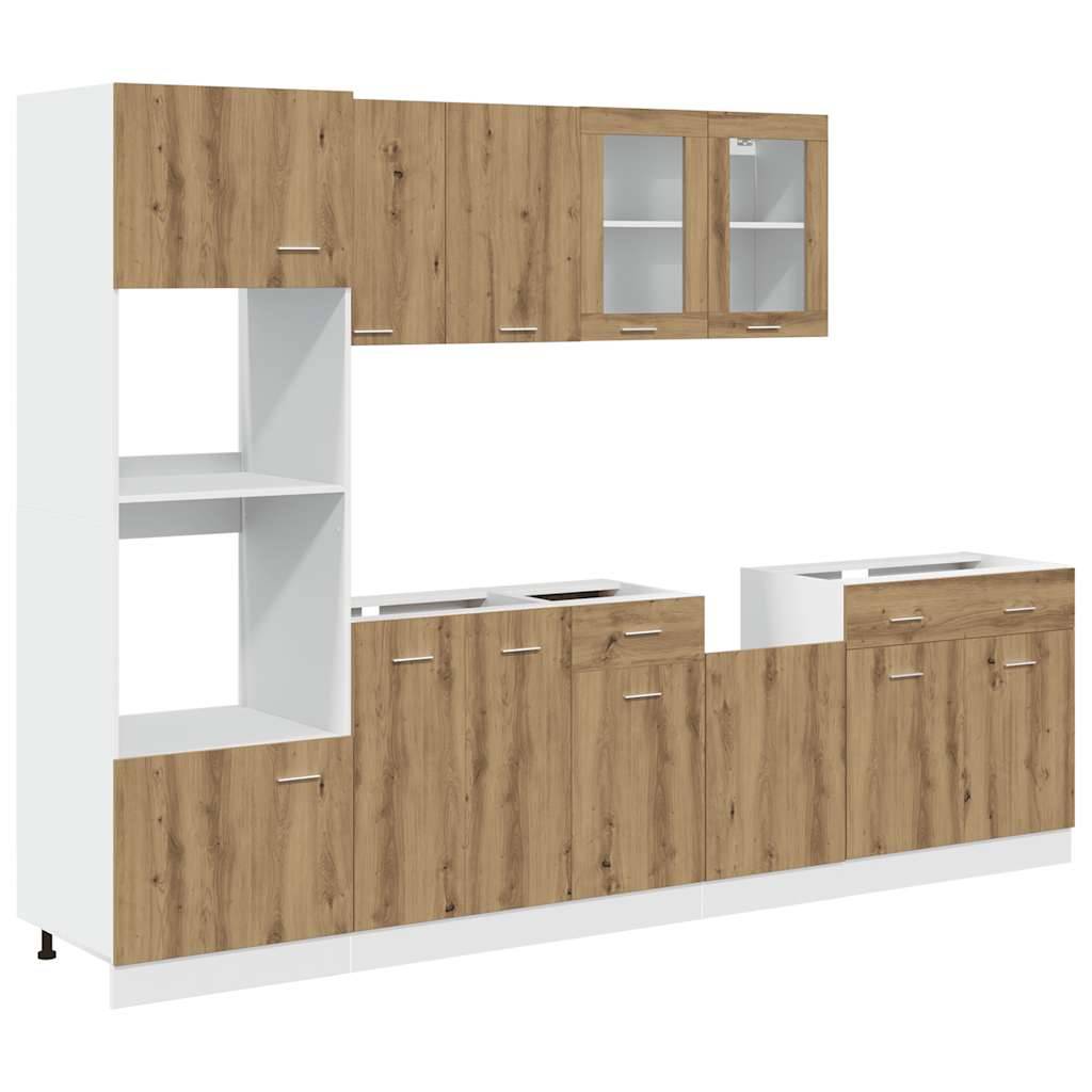 vidaXL 7-tlg. Küchenschrank-Set Lyon Artisan-Eiche Holzwerkstoff