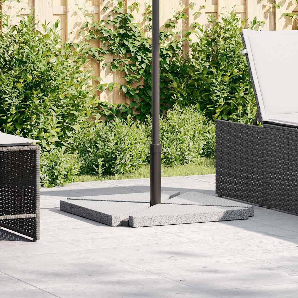 vidaXL Sonnenschirm-Gewichtsplatten 4 Stk. Grau Granit Dreieckig 14 kg
