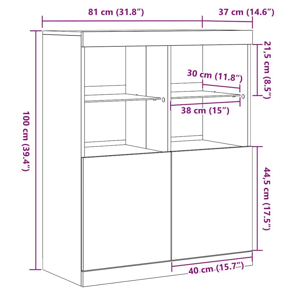 vidaXL Sideboard Weiß 81x37x100 cm Holzwerkstoff