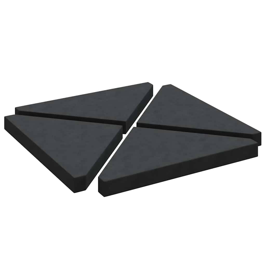vidaXL Schirm-Gewichtsplatten 4 Stk. Schwarz Granit Dreieckig 14 kg