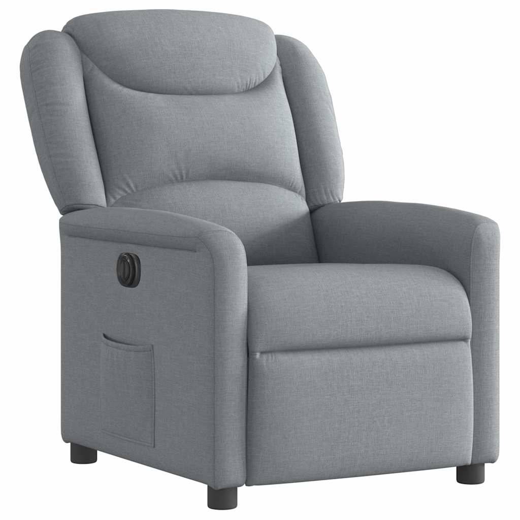 vidaXL Relaxsessel Elektrisch Hellgrau Stoff