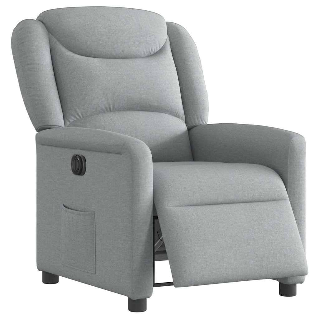 vidaXL Relaxsessel Elektrisch Hellgrau Stoff