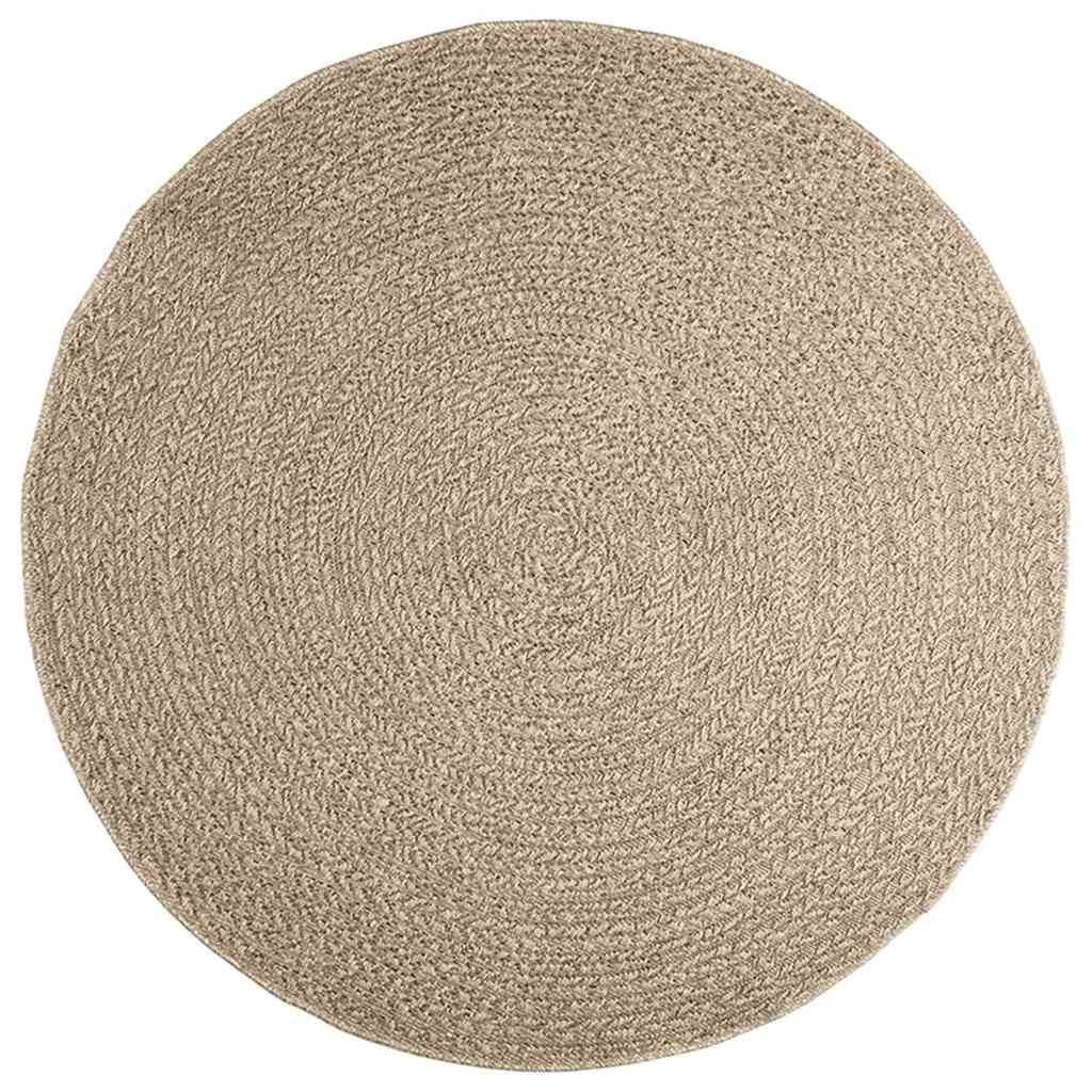 vidaXL Teppich ZIZUR Beige Ø 160 cm Jute-Optik Indoor und Outdoor