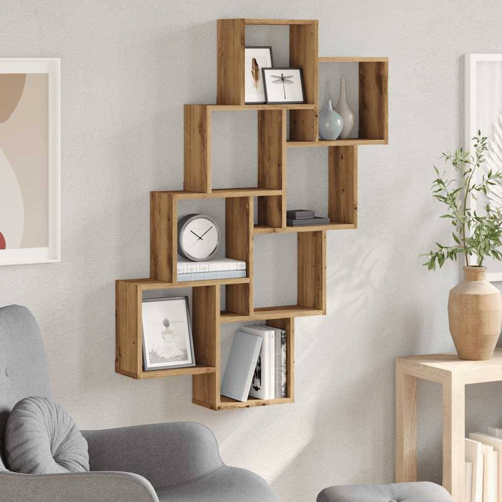 vidaXL Würfelregal Artisan-Eiche 90x15x119,5 cm Holzwerkstoff