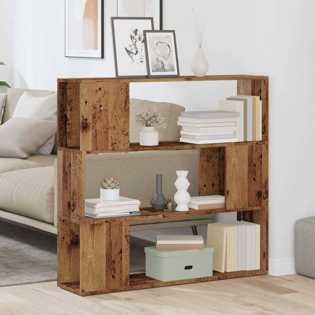vidaXL Bücherregal/Raumteiler Altholz-Optik 100x24x94 cm