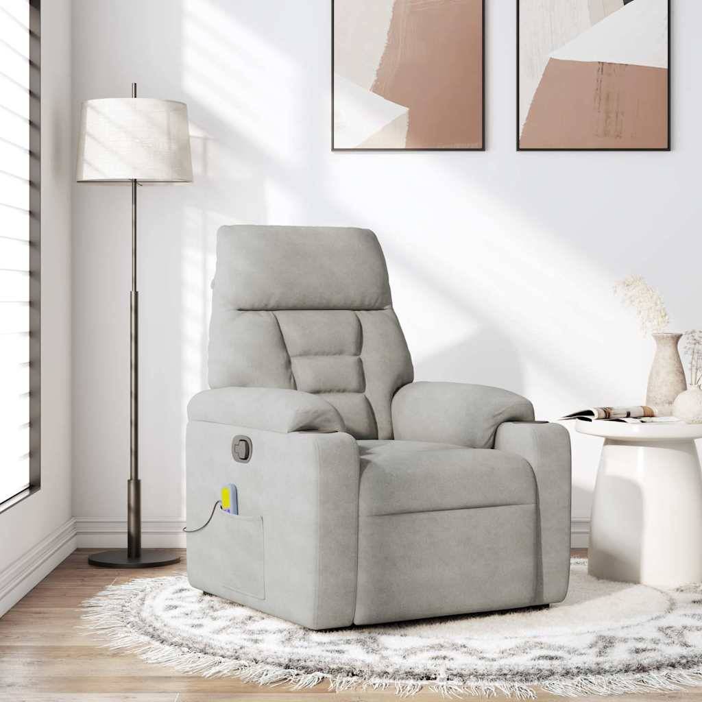 vidaXL Massagesessel Hellgrau Mikrofasergewebe