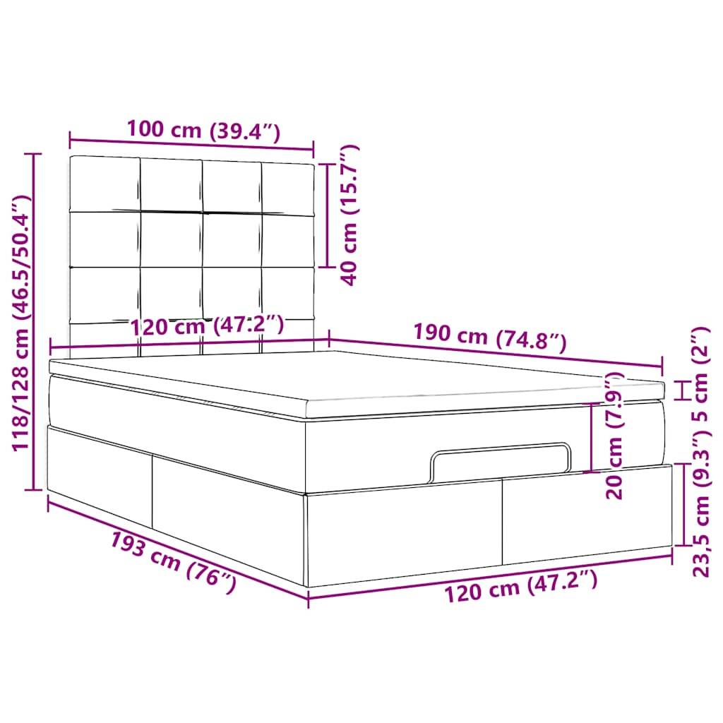vidaXL Ottoman-Bett mit Matratzen Dunkelgrün 120x190 cm Samt