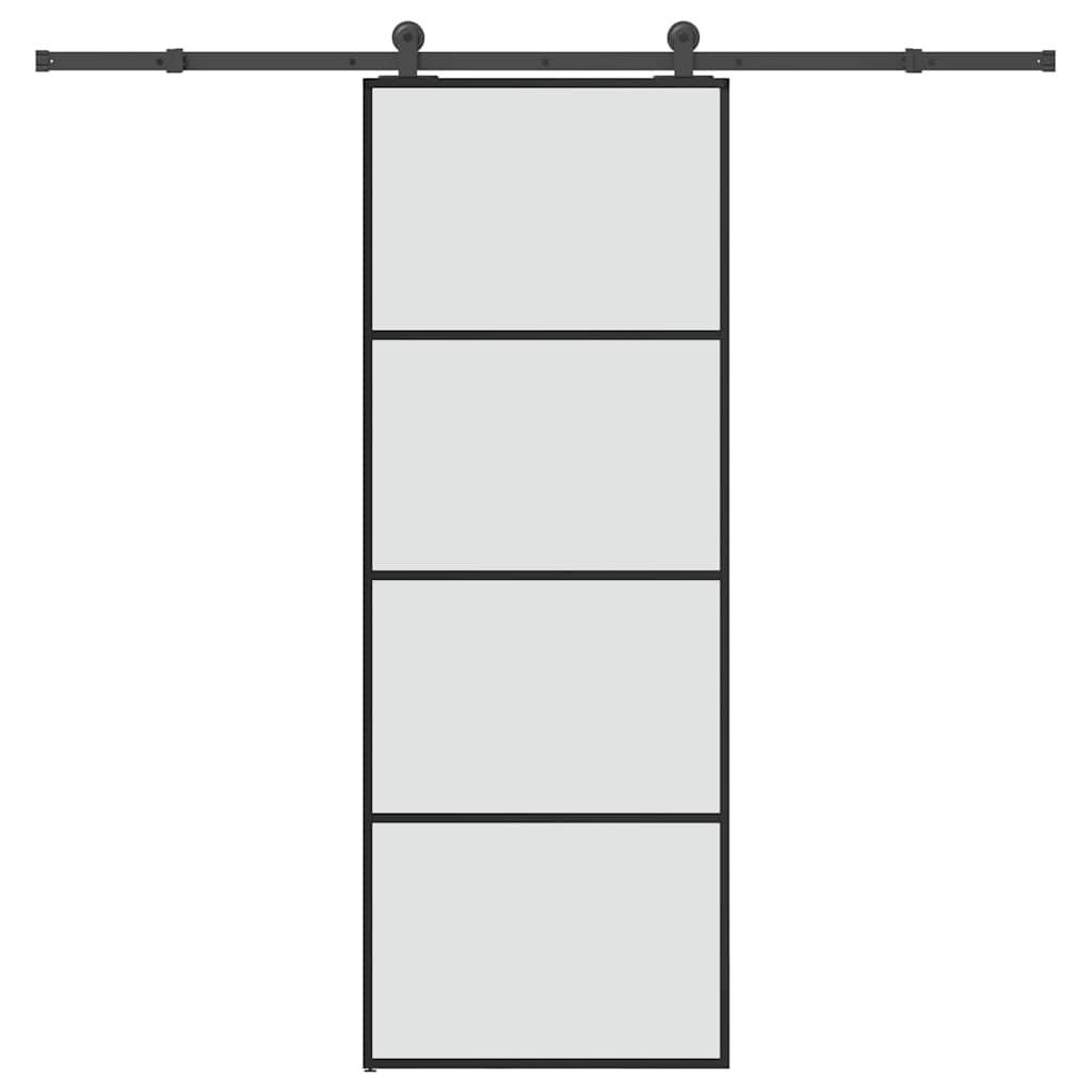 vidaXL Schiebetür mit Beschlag 76x205 cm ESG-Glas & Aluminium