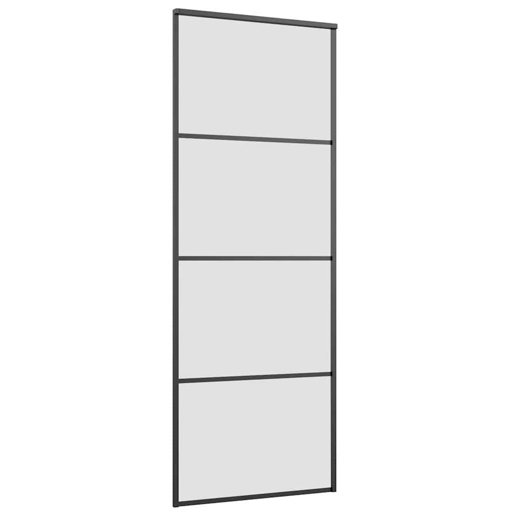 vidaXL Schiebetür mit Beschlag 76x205 cm ESG-Glas & Aluminium