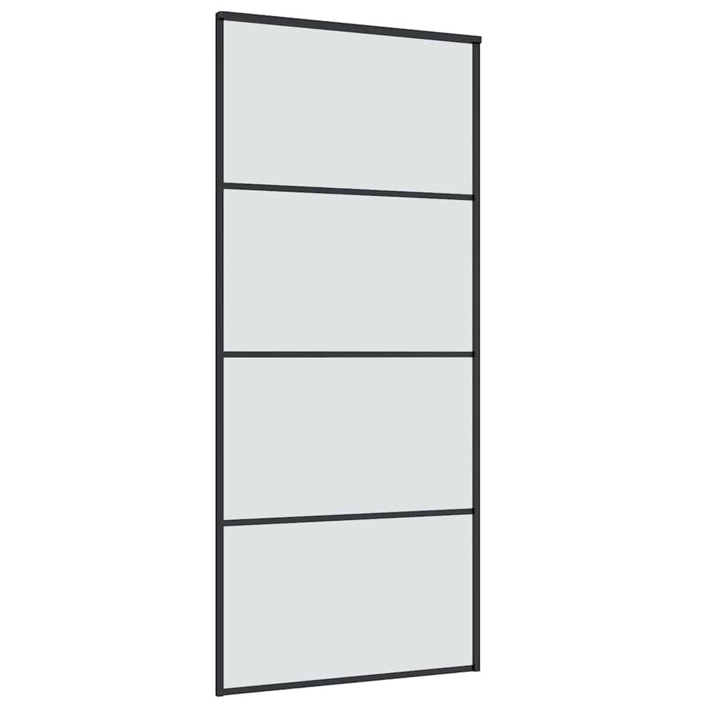 vidaXL Schiebetür mit Beschlag 90x205 cm ESG-Glas & Aluminium