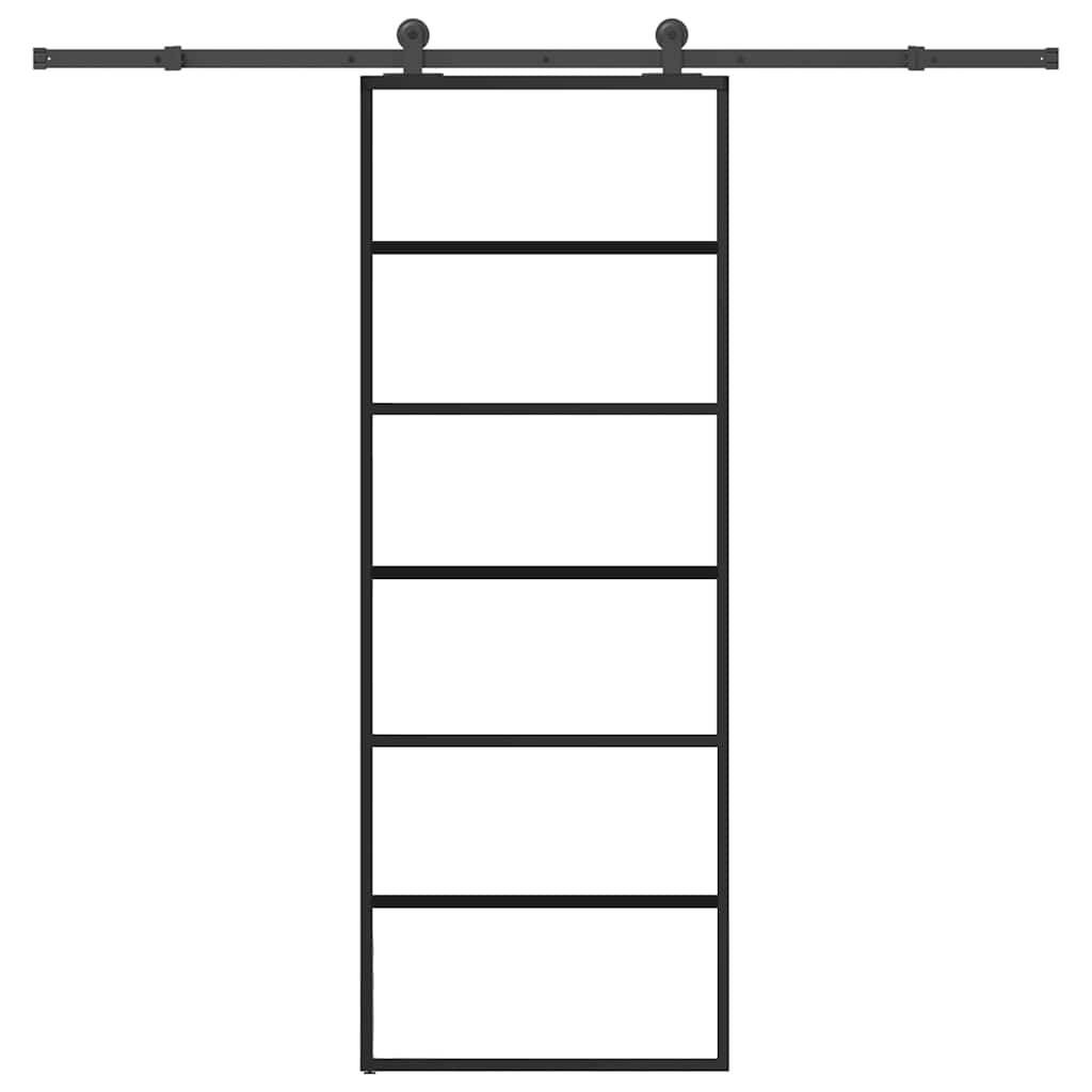 vidaXL Schiebetür mit Beschlag 76x205 cm ESG-Glas & Aluminium