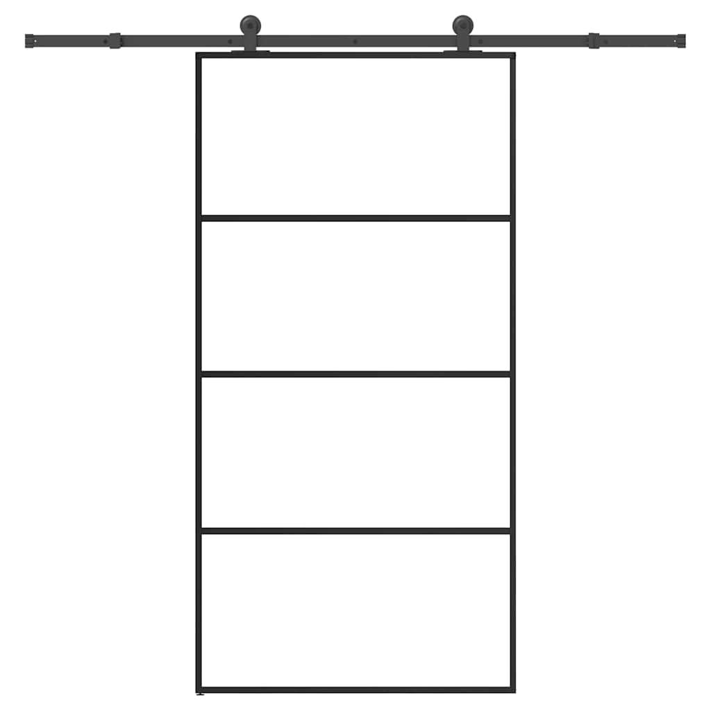 vidaXL Schiebetür mit Beschlag 102,5x205 cm ESG-Glas & Aluminium